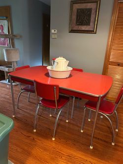 Red retro dinette set