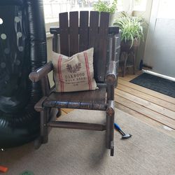 Red Shed Log Rocking Chair