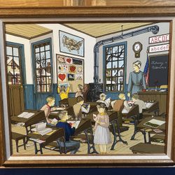 Vintage Ltd Edition 379/1000 Serigraph "Dear Old School Days" by H. Hargrove