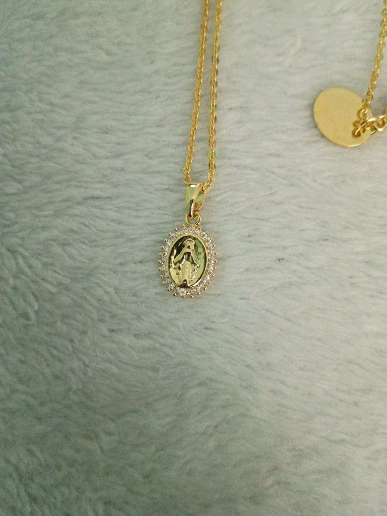Virgin Mary Gold Plated Necklace