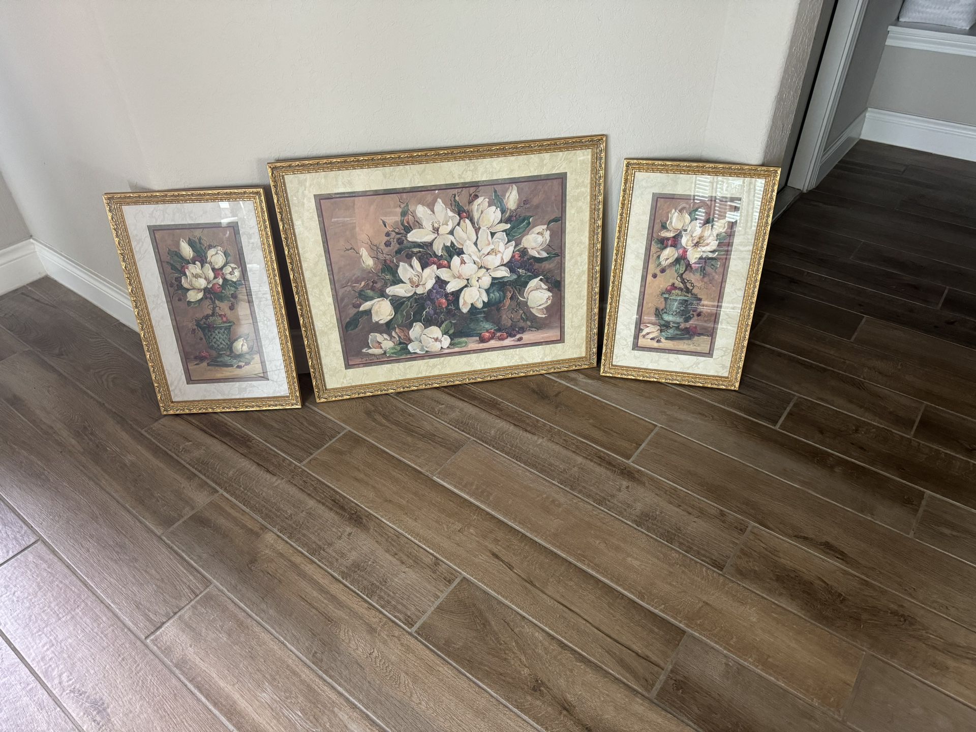 Trio of Floral Pictures 