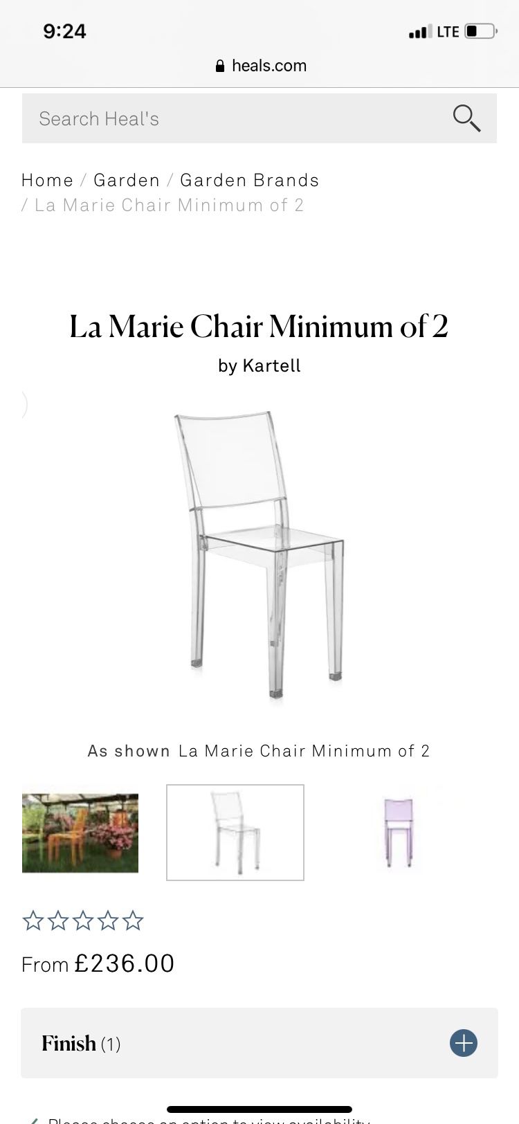 Clear Kartell Chairs (6)