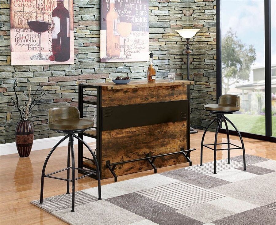 Bar Unit w 2 Bar stools @Elegant furniture