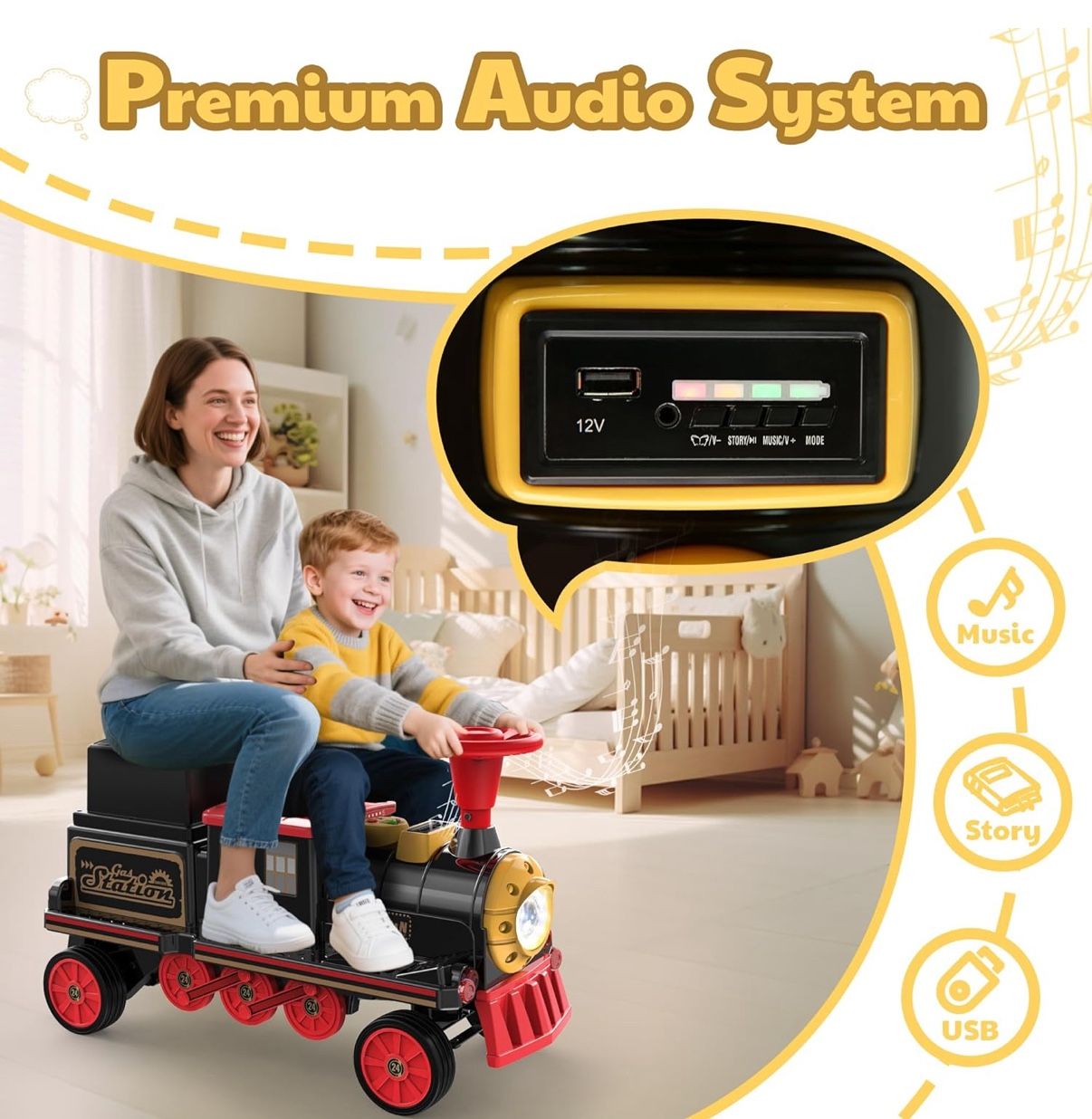  2-Seater Ride On Train Trackless