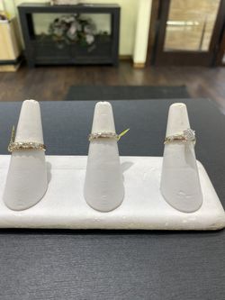 14K Gold Trio Ring Set with Cubic Zirconias