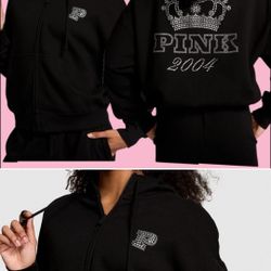 SELL OR TRADING MY BRAND NEW 2X LIMITED EDITION DEADSTOCKED VS PINK 2024 BLING ZIP UP HOODIE