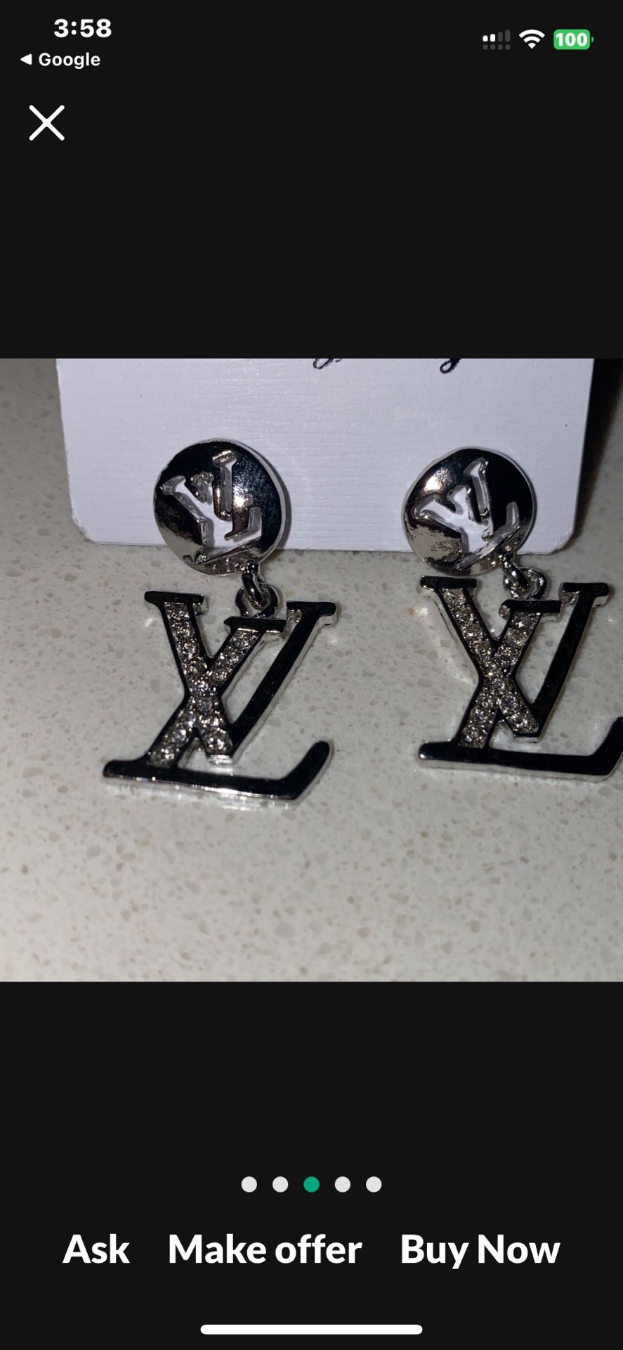 Fashion Initial Earrings Studs Dangle Gold Tones & Silver Tones $10.00 Each