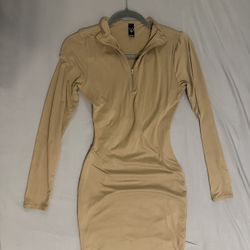 Long Sleeve Quarter Zip Mini Dress