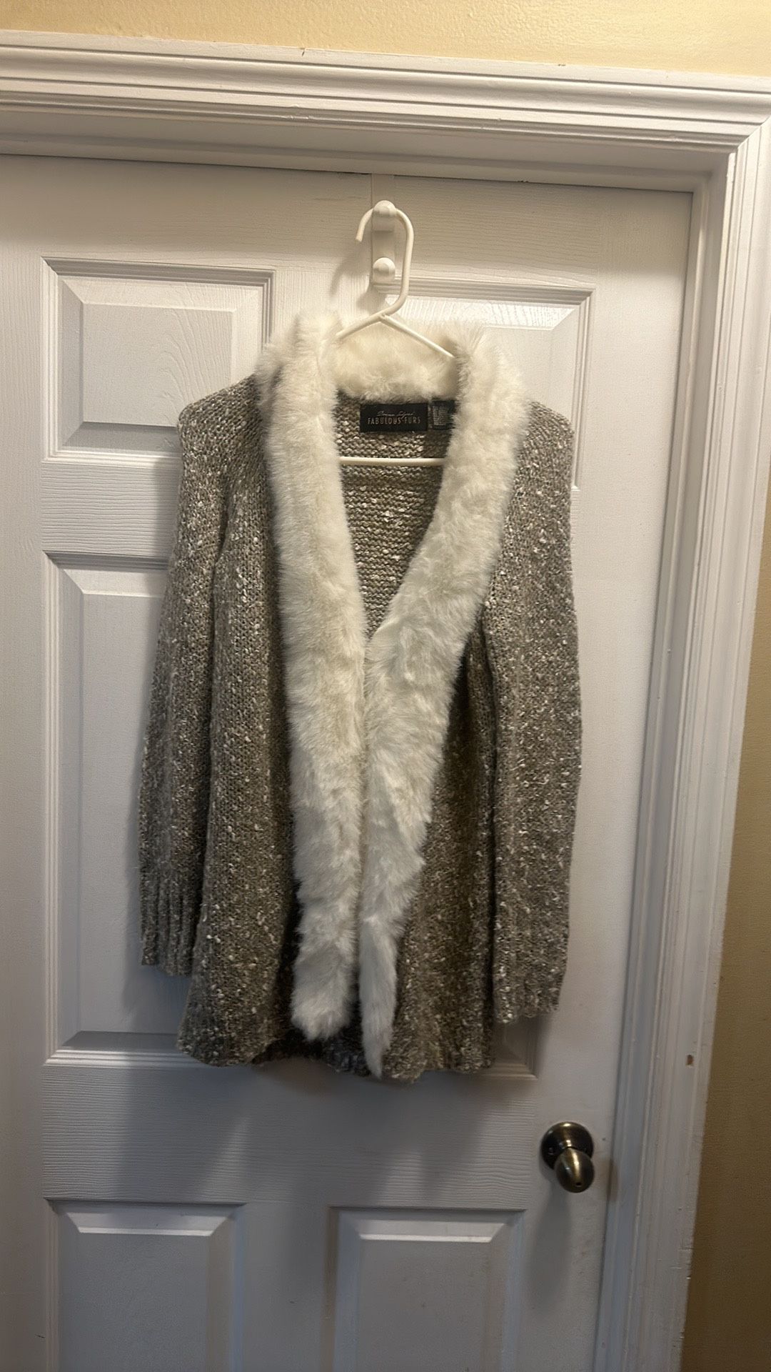 Donna Salyers Fabulous Fur alpaca blend luxury faux fur knit longline cardigan