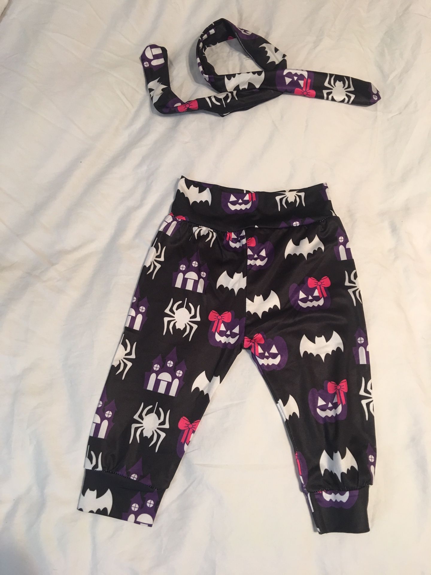 Halloween pants with my matching headband. 12 to 19 months