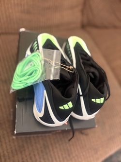 Anthony Edwards 2 Basketball Shoes  for Kids   Color: Blue Fusion / Zero Metalic / Lime Burst Size: Kids 5 new
