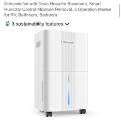 1600 Sq.ft Dehumidifiers for Home, Glowells 21 Pints Dehumidifier with Drain Hose for Basement