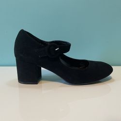 Black Chunky Heels Buckle Pop Women’s Size 7.5