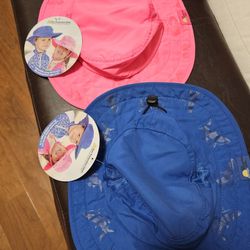 Children's Sun Hat Pink And Blue 