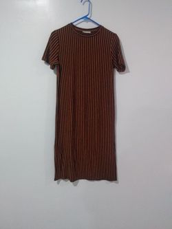 Zara Striped Crew Neck Dress