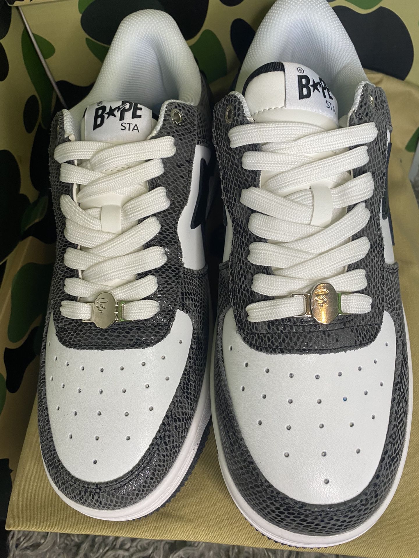 A Bathing Ape Bape Sta 'Snake Skin Black' Size 11 for Sale in