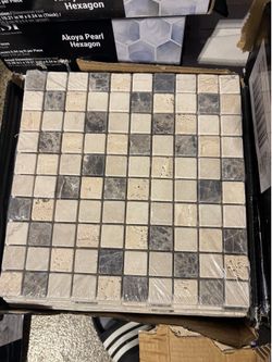 Square honed marble mosaic tile