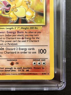 1999 Base Set Charizard Pokemon Card Holo GEM MINT 10 CGC Graded 4/102 for  Sale in Irvine, CA - OfferUp