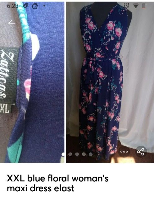 XXL blue floral dress maxi plus size dress woman
