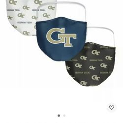 BRAND NEW  GEORGIA TECH 3 PACK CLOTH FACE MASKS