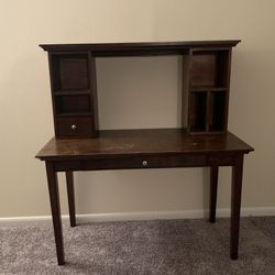 Wood Desk with Hutch
