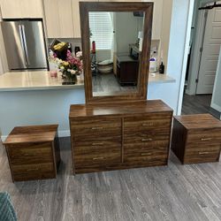 Vintage Dresser And Nightstand Set