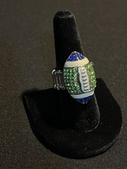 Seattle Seahawks Crystal football stretch Ring