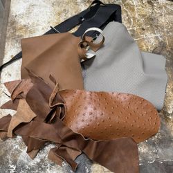 Luxury Leather Scraps Lot 3$ per lb Multiple Color Leather/ 100s of lbs Available