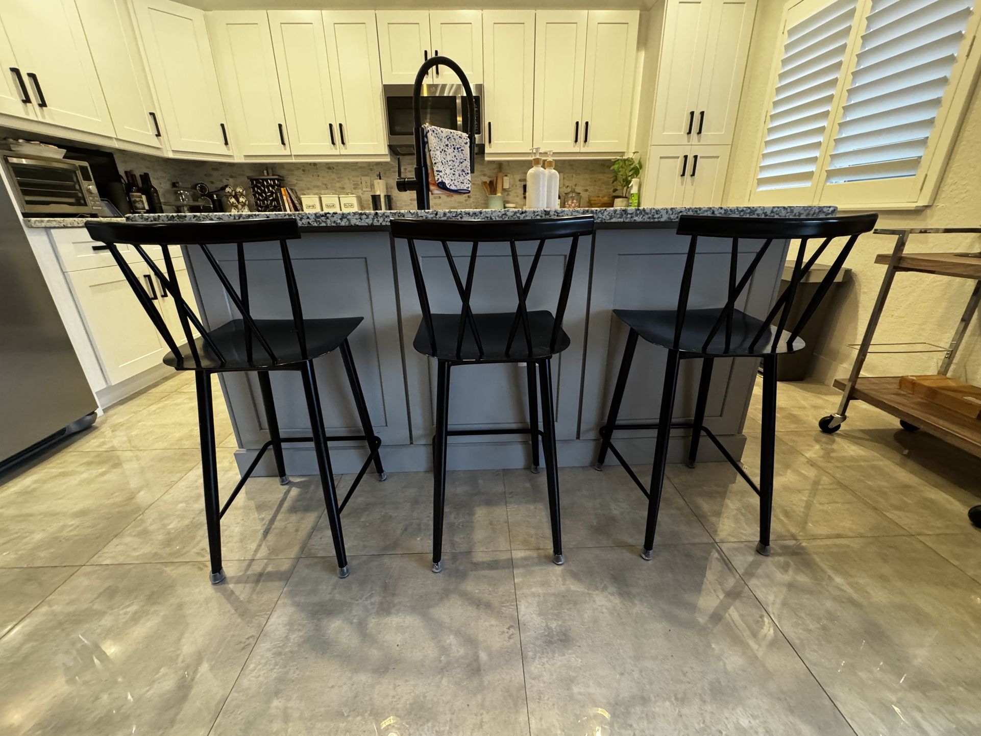 Three Kitchen Counter Stools 