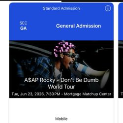 A$AP Rocky Tickets Pit General Admission 
