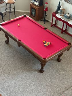 Connelly Pool Table + Cue Stick Stand & 2 sets of balls