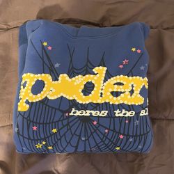 *Brand New* Sp5der Hoodie "TC Hoodie Blue" Small Size