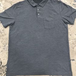 Vuori Polo Shirt Mens Large Gray Knit Twill Golf  Commuter Office