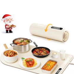 Electric Food Warming Mat for Heating - Portable Foldable Silicone Warming Tray for Party Travel Kit