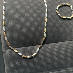 Stainless Steel Necklace And Bracelet Set