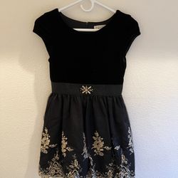 Party Dress Holiday Dress Black Gold Lace