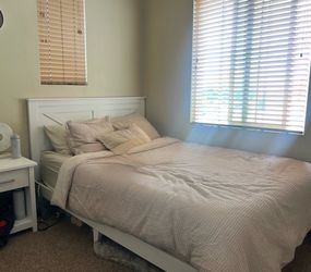 White Wood Queen Bed Frame