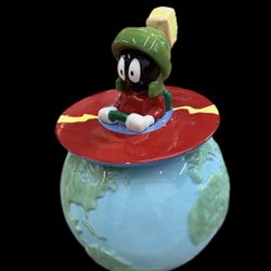 1993 Looney Tunes Gibson Marvin the Martian Cookie Jar Globe Earth