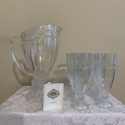Elegant Shannon Crystal Pitcher & 6 Glass Set by Godinger – Perfect Gift or Entertaining Piece