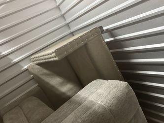 Grey love seat and 3 piece large couch