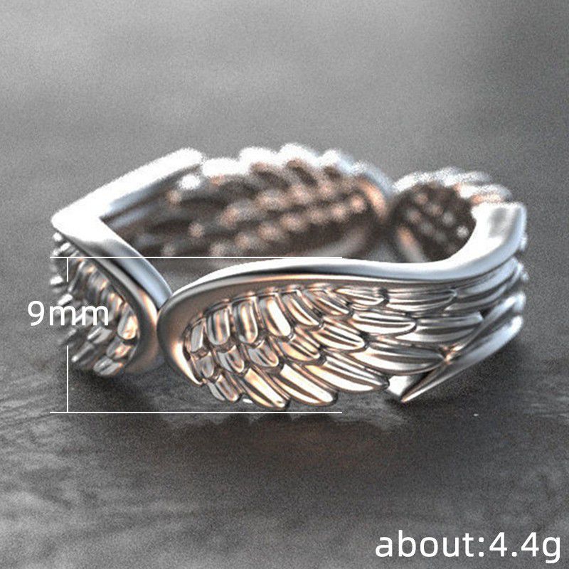 "Angel Wings Vintage Carved Beautiful Silver Ring for Women, PD825
 
 
