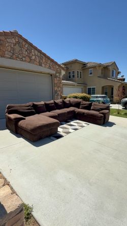 HUGE brown sectional couch