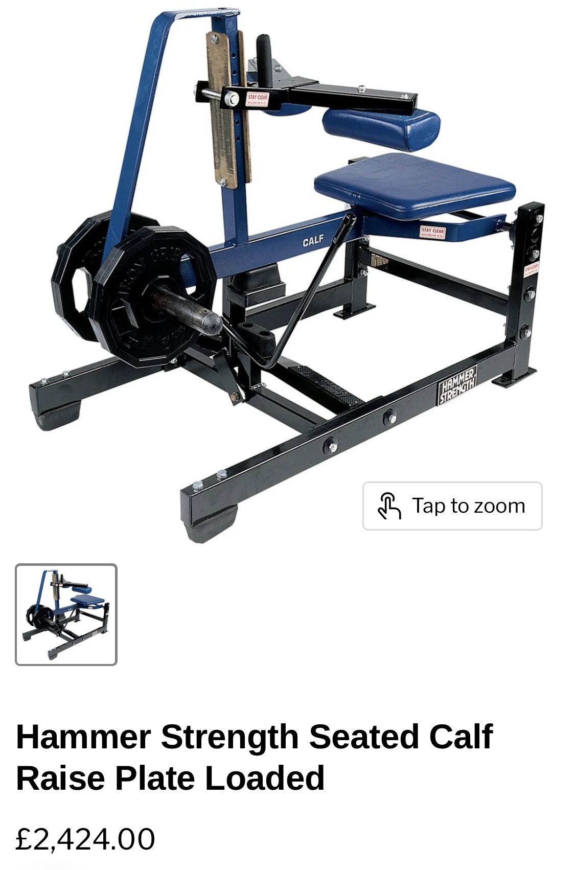 Hammer strength seated calf raise - Plate Loaded- Custom Blue Leather - Excellent Condition- Make An Offer