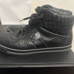 Authentic Versace Couture Greca Pattern Black LEATHER