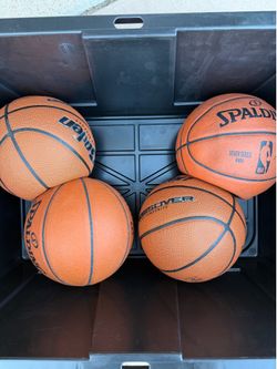 Lot of 4 Basketballs - Spalding & Baden (Indoor / Outdoor)