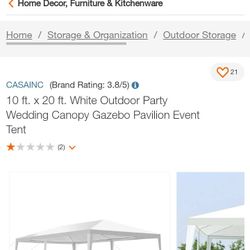Outdoor Party Canopy Just The Top $100 Size 10x20