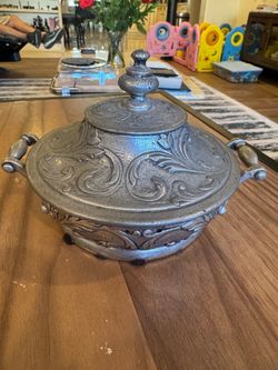 Antique Pewter Lidded Bowl /Tureen