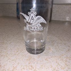 Anheuser Busch Etched Logo Glass