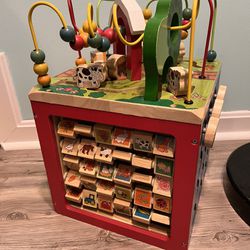 Activity Cube Farm theme - Educational Wooden Toy