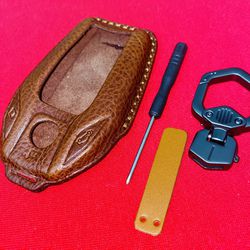 Genuine Cowhide Leather Case Cover For BMW FOB